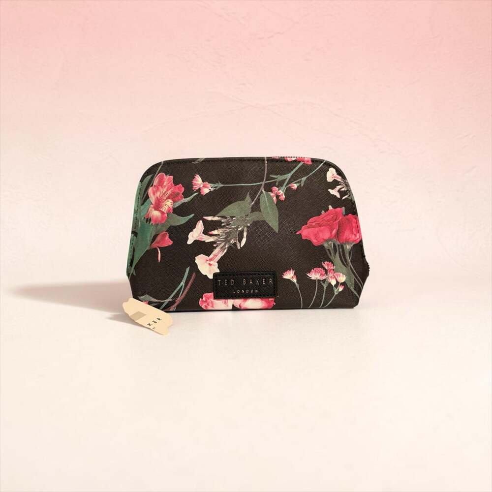 Ted Baker Scattered Bouquet Textured PU Half Moon Cosmetic Pouch